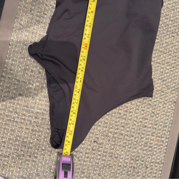 Black One-Piece Swimsuit with Floral Accent - Picture 5 of 7